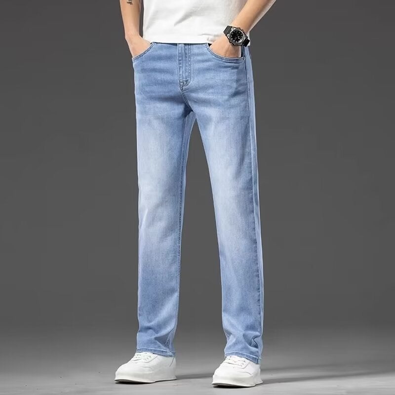 Trendy Brand Jeans Men'S Straight Slim-Fit Elastic Casual Fashion Men'S High-Level All-Match Casual Long Pants - Image 4